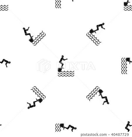 Man standing on springboard pattern seamless black Man standing on springboard pattern seamless black 40487729