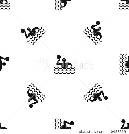Water polo pattern seamless black Water polo pattern seamless black 40487819