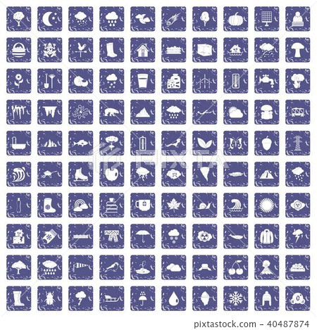 100 clouds icons set grunge sapphire 100 clouds icons set grunge sapphire 40487874