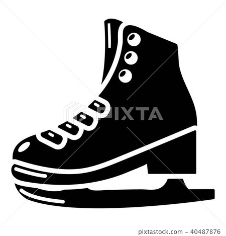 Skates icon, simple black style 40487876