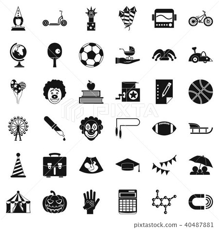 Helpdesk icons set, simple style Helpdesk icons set, simple style 40487881