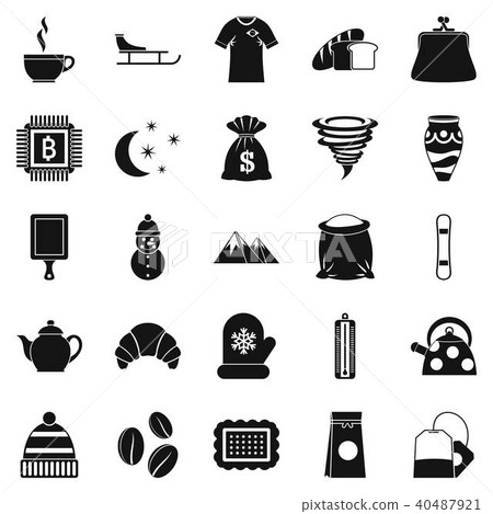 Coffee cup icons set, simple style 40487921