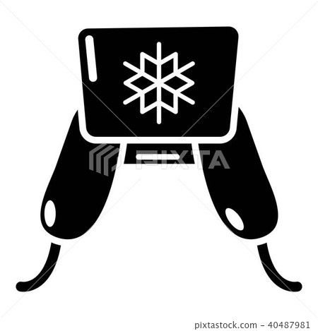 Hat with ear flaps icon, simple black style 40487981