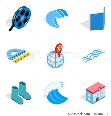 Water bewitched icons set, isometric style Water bewitched icons set, isometric style 40488124