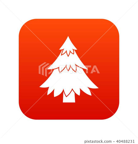 Coniferous tree icon digital red Coniferous tree icon digital red 40488231