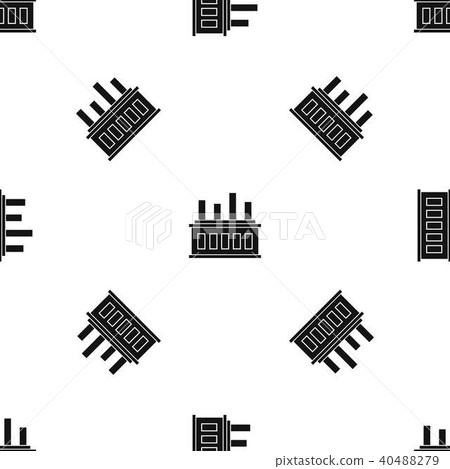 Industrial factory building pattern seamless black Industrial factory building pattern seamless black 40488279