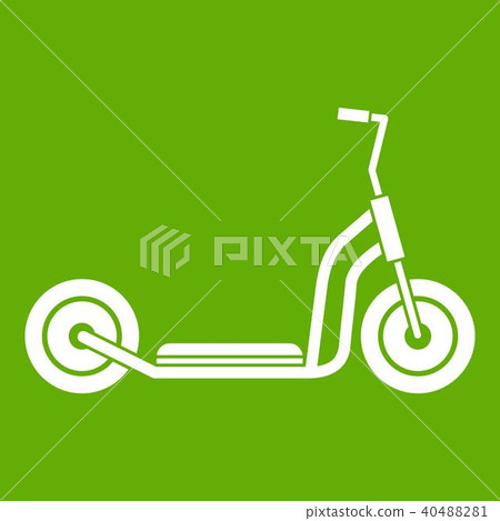 Kick scooter icon green 40488281