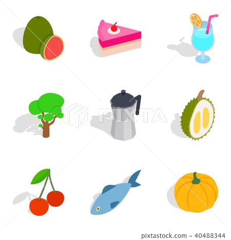 Cafe icons set, isometric style Cafe icons set, isometric style 40488344