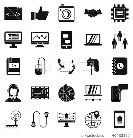 Discussion icons set, simple style 40488353