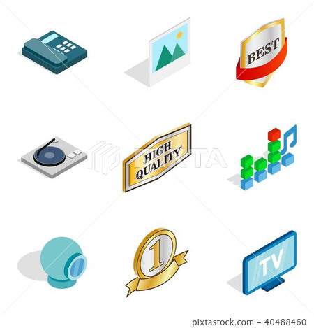 Call service icons set, isometric style 40488460