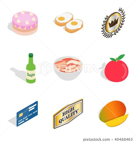 Chef icons set, isometric style Chef icons set, isometric style 40488463
