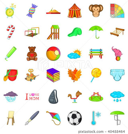 Activity day icons set, cartoon style Activity day icons set, cartoon style 40488464