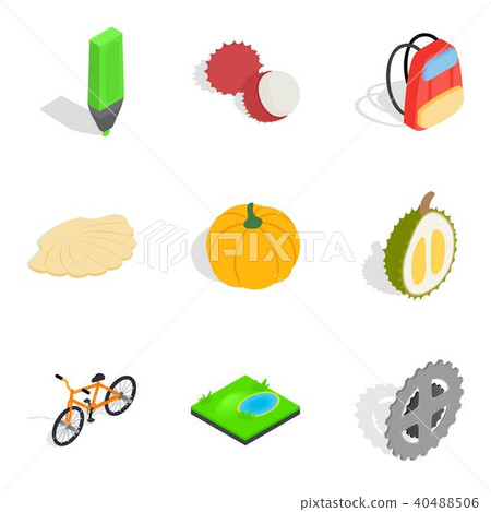 Childhood icons set, isometric style 40488506