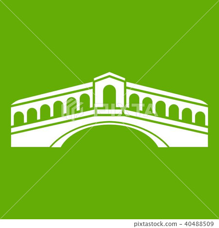 Venice bridge icon green 40488509