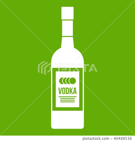 Bottle of vodka icon green 40488516