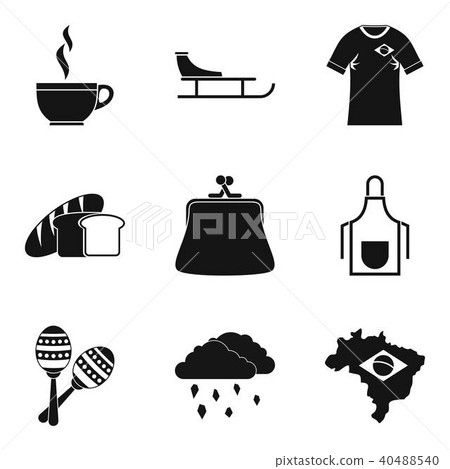 Coffee break icons set, simple style 40488540