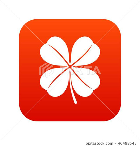 Clover leaf icon digital red 40488545