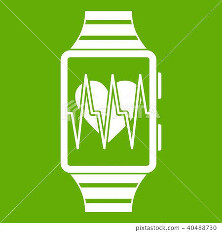 Smartwatch with sport app icon green 40488730