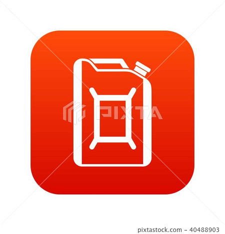 Flask for gasoline icon digital red 40488903