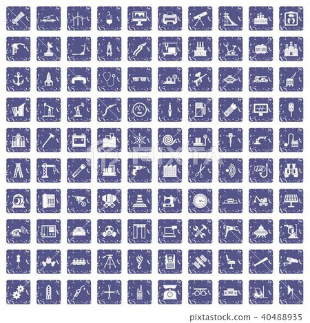 100 equipment icons set grunge sapphire 100 equipment icons set grunge sapphire 40488935