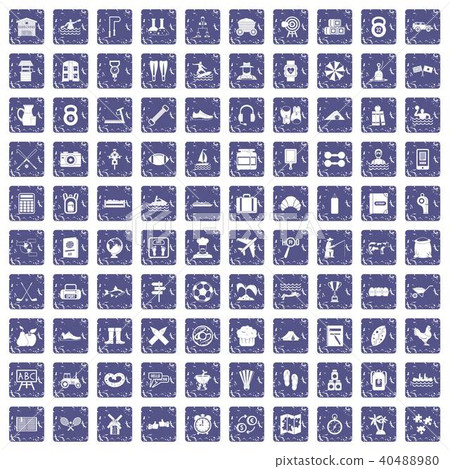 100 activity icons set grunge sapphire 100 activity icons set grunge sapphire 40488980