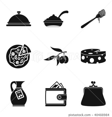 Prepare food icons set, simple style 40488984