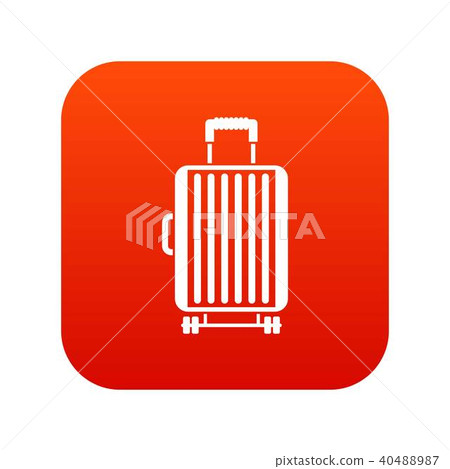 Suitcase on wheels icon digital red Suitcase on wheels icon digital red 40488987