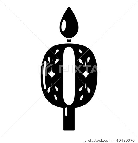Candle numbering icon, simple black style 40489076