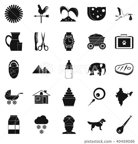Rural economy icons set, simple style 40489086
