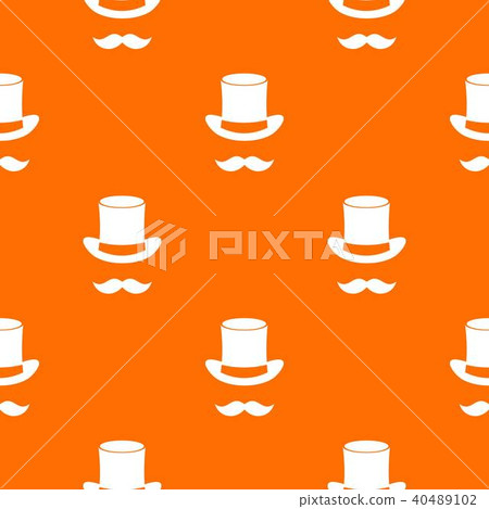 Magic black hat and mustache pattern seamless Magic black hat and mustache pattern seamless 40489102