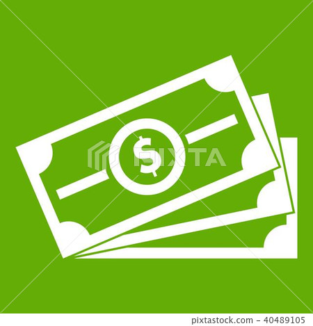 Stack of dollar bills icon green 40489105
