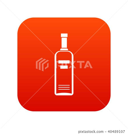 Bottle of vodka icon digital red 40489107