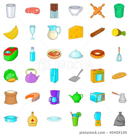 Syrup icons set, cartoon style Syrup icons set, cartoon style 40489189