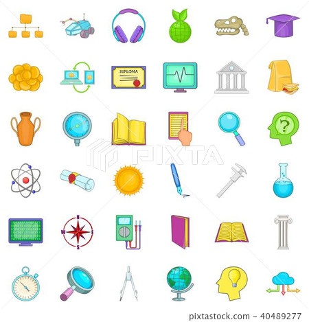 Student icons set, cartoon style 40489277