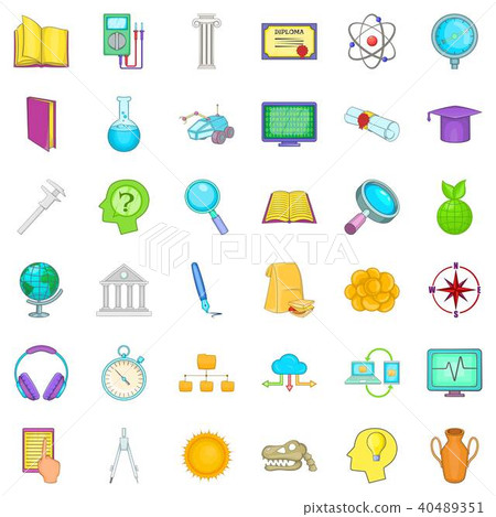 College icons set, cartoon style College icons set, cartoon style 40489351