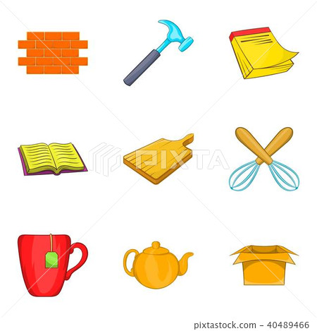 Snugly icons set, cartoon style Snugly icons set, cartoon style 40489466
