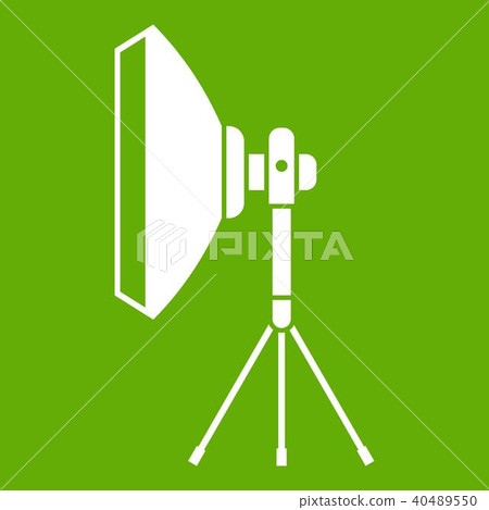 Studio lighting equipment icon green Studio lighting equipment icon green 40489550