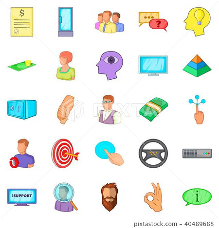 Crew icons set, cartoon style 40489688