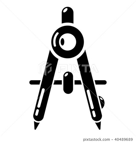 Compasses school icon, simple black style 40489689