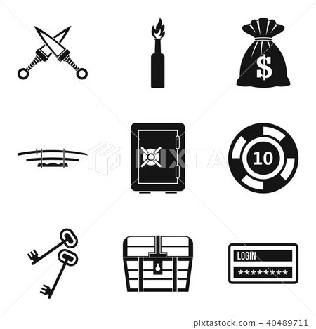 Criminal offence icons set, simple style Criminal offence icons set, simple style 40489711