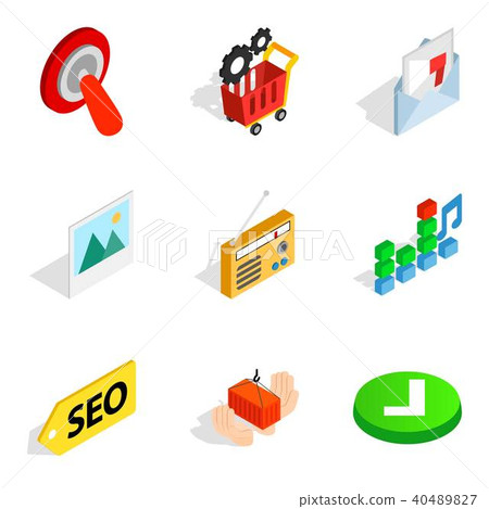 Cyber education icons set, isometric style Cyber education icons set, isometric style 40489827