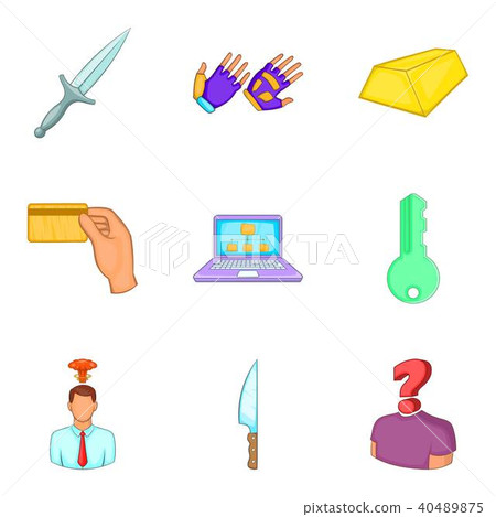 Malfeasance icons set, cartoon style 40489875