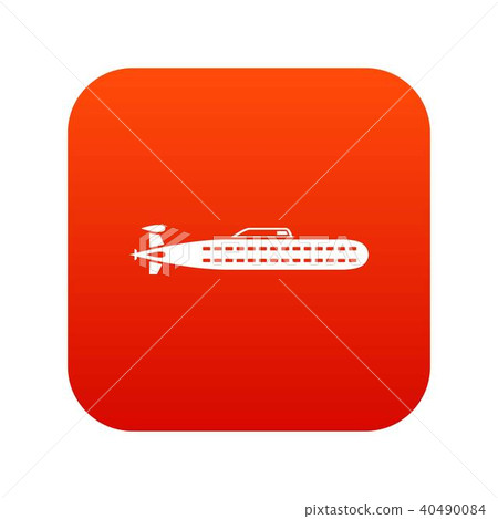 Submarine icon digital red Submarine icon digital red 40490084