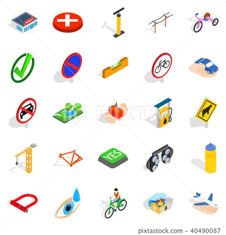 Intersection icons set, isometric style Intersection icons set, isometric style 40490087
