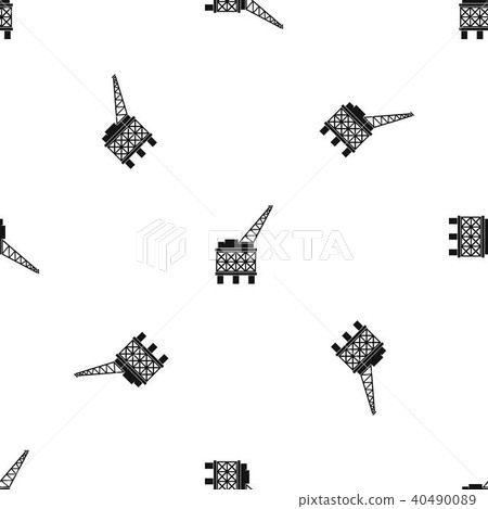 Oil platform pattern seamless black Oil platform pattern seamless black 40490089