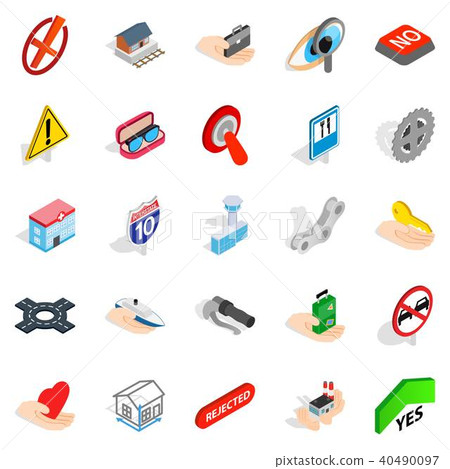 Cross icons set, isometric style Cross icons set, isometric style 40490097