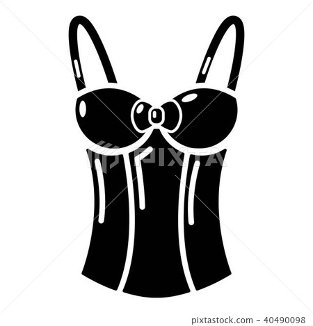Brassiere top icon, simple black style 40490098
