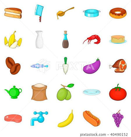 Culinary icons set, cartoon style 40490152
