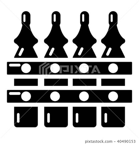 Fence village icon, simple black style Fence village icon, simple black style 40490153