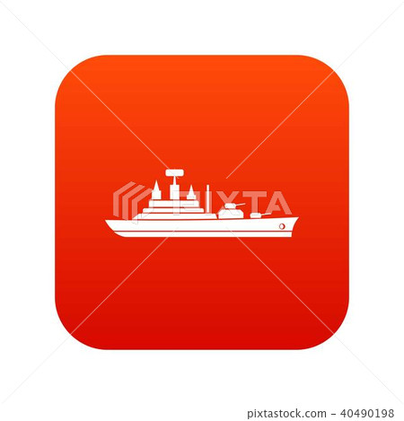 Warship icon digital red 40490198